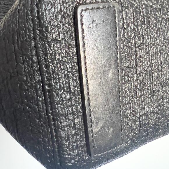 AllSaints Purse Bag Large Hobo Black Leather Textured Canvas Shoulder Crossbody - Picture 5 of 11